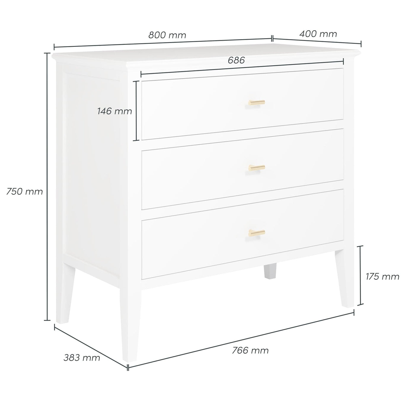 DI Designs Sleeping Chilworth Chest of Drawers - White House of Isabella UK