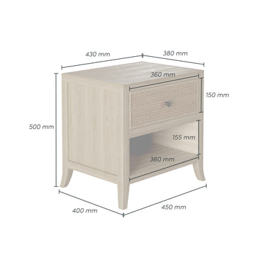 DI Designs Sleeping Witley Bedside - One Drawer House of Isabella UK