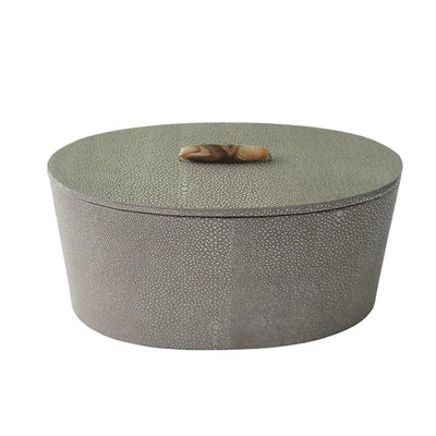 Eccotrading Design London Accessories Agate Oval Leather Box Large Shagreen House of Isabella UK
