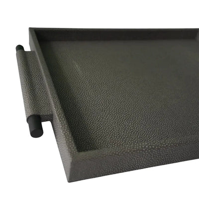 Eccotrading Design London Accessories Arlington Tray Grey Shagreen Leather House of Isabella UK