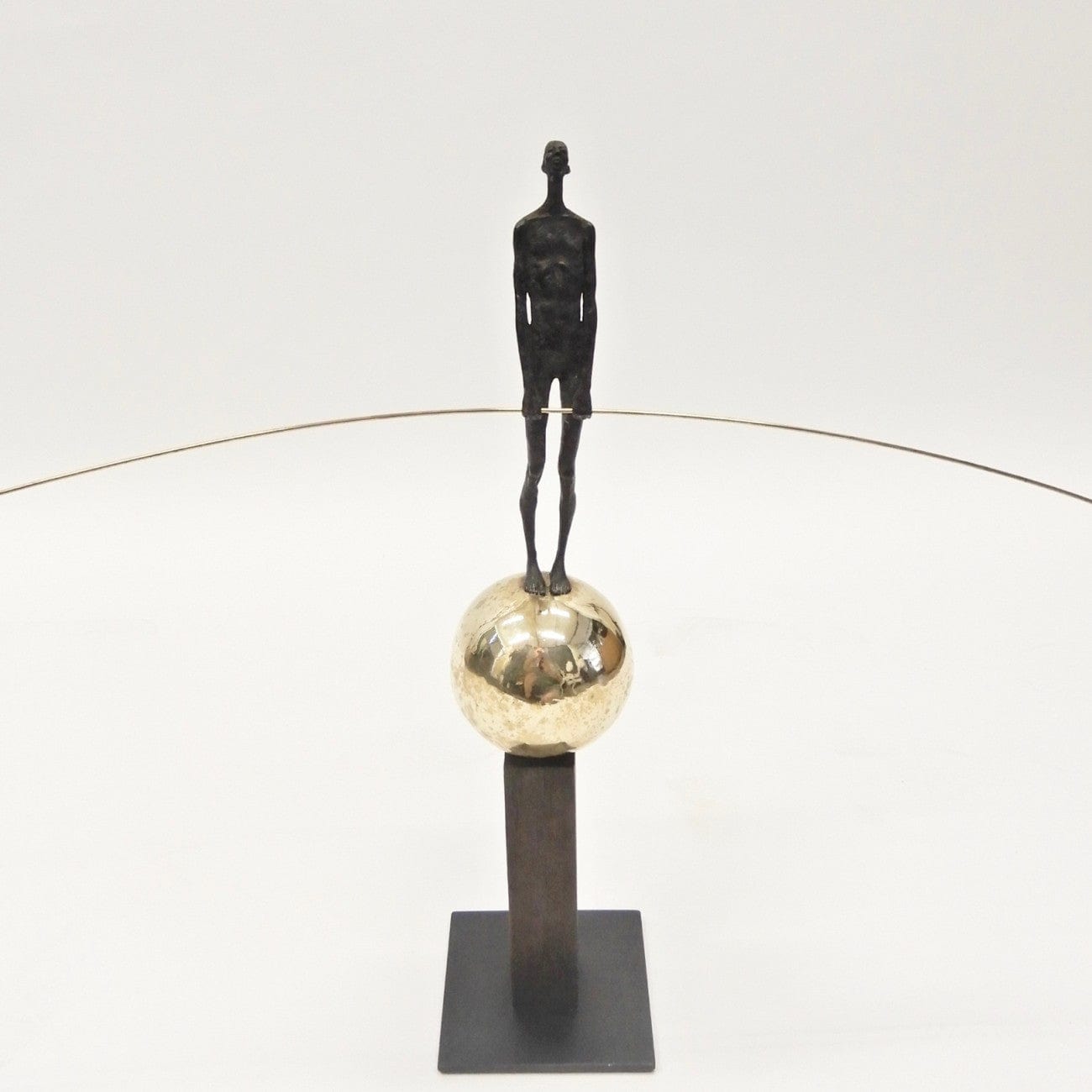 Eccotrading Design London Accessories Bronze Figure On Sphere With Stick House of Isabella UK