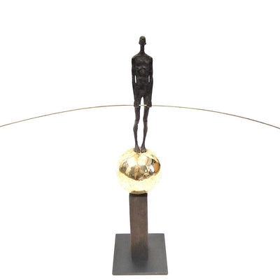 Eccotrading Design London Accessories Bronze Figure On Sphere With Stick House of Isabella UK