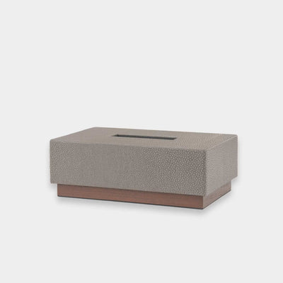 Eccotrading Design London Accessories Classic Tissue Box Grey Shagreen Leather House of Isabella UK