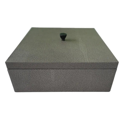 Eccotrading Design London Accessories Leather Box Grey Shagreen Leather House of Isabella UK