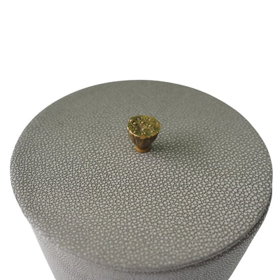 Eccotrading Design London Accessories Lotus Box Grey Shagreen Leather Large House of Isabella UK