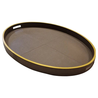 Eccotrading Design London Accessories Paragon Oval Tray Putty Leather House of Isabella UK