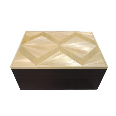 Eccotrading Design London Accessories Straw Marquetry And Nickel Box House of Isabella UK