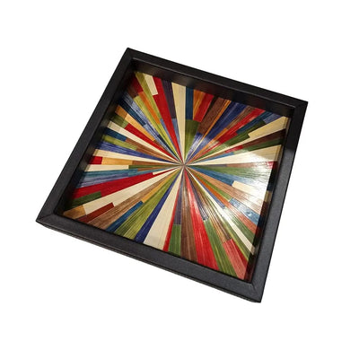 Eccotrading Design London Accessories Straw Marquetry Tray Starburst House of Isabella UK