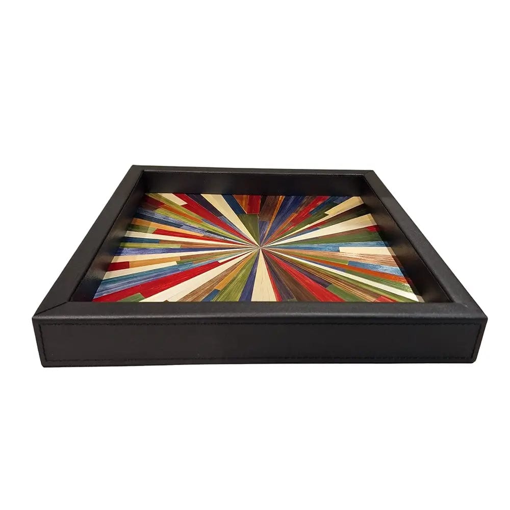 Eccotrading Design London Accessories Straw Marquetry Tray Starburst House of Isabella UK
