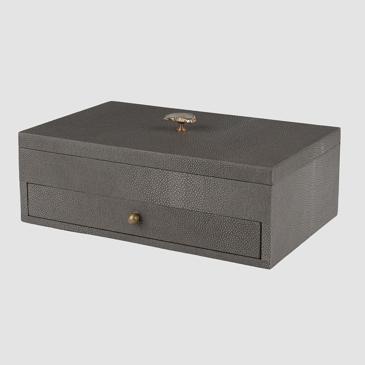 Eccotrading Design London Accessories Treasure Box Grey Shagreen Leather House of Isabella UK