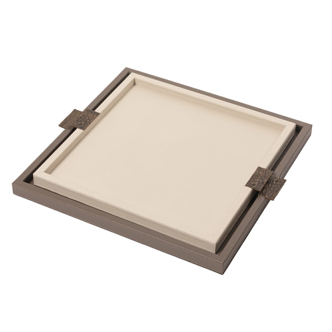Eccotrading Design London Accessories Wode Tray Square Pumice Leather House of Isabella UK