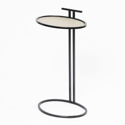 Eccotrading Design London Dining Cocktail Table Oval French Grey Leather House of Isabella UK