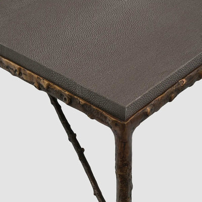 Eccotrading Design London Living Arun Coffee Table Bronze Dorato Grey Shagreen Leather House of Isabella UK