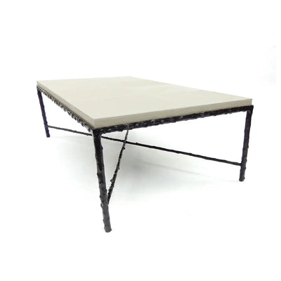 Eccotrading Design London Living Arun Coffee Table Bronze French Grey Leather House of Isabella UK