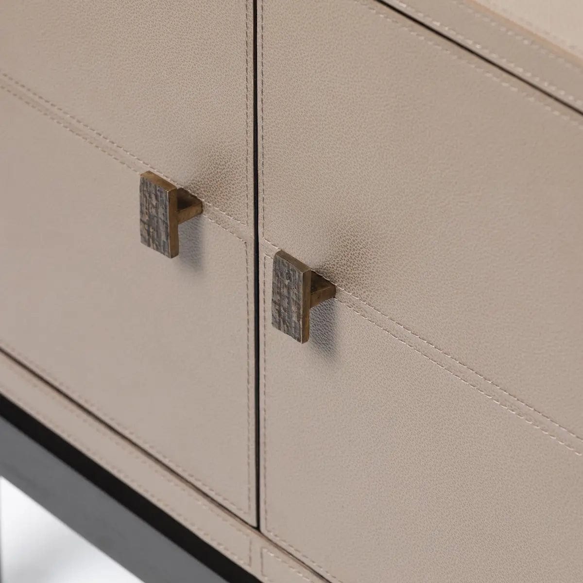 Eccotrading Design London Living Barrington Cabinet 2 Door Putty Leather House of Isabella UK