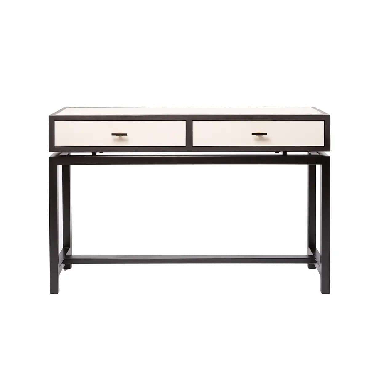 Eccotrading Design London Living Bertie Console 2 Drawer Pumice Leather House of Isabella UK