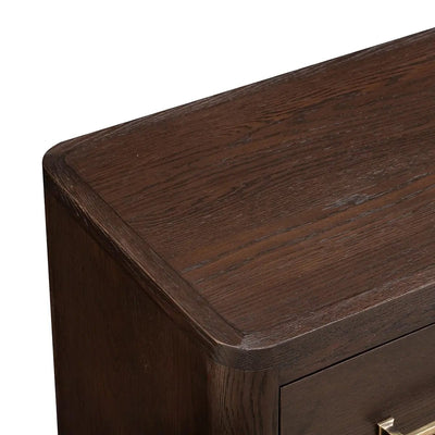 Eccotrading Design London Living Hudson 3 drawer chest brushed brown oak House of Isabella UK
