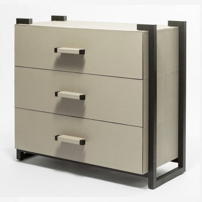 Eccotrading Design London Living Linea Nera Chest French Grey Leather House of Isabella UK