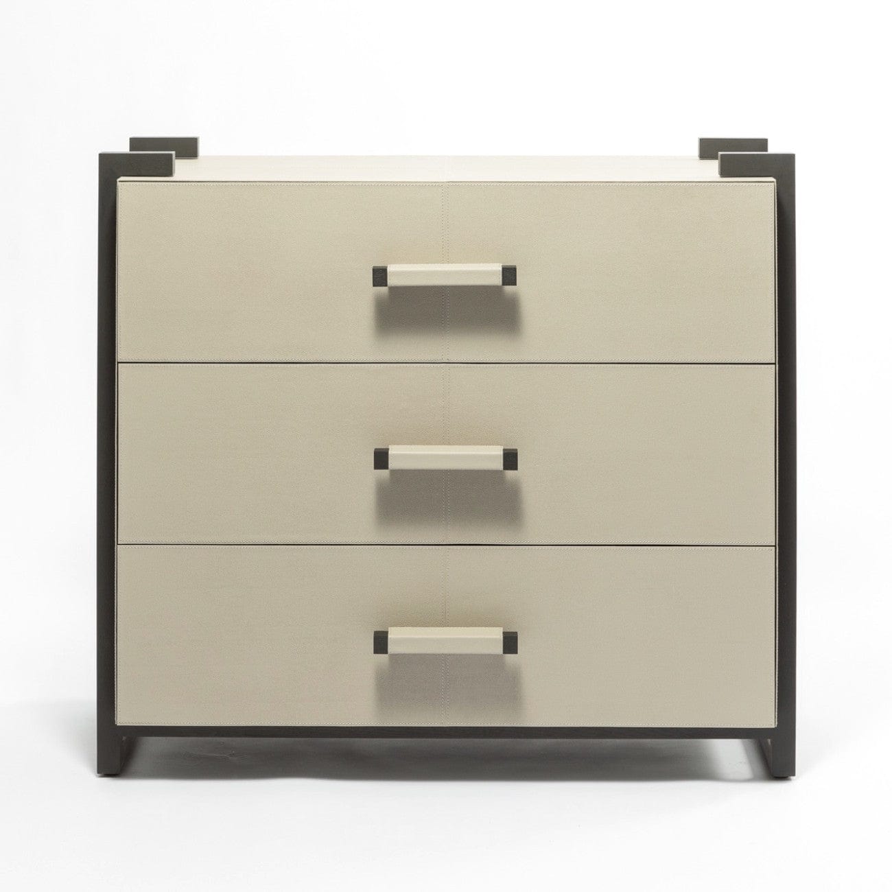Eccotrading Design London Living Linea Nera Chest French Grey Leather House of Isabella UK