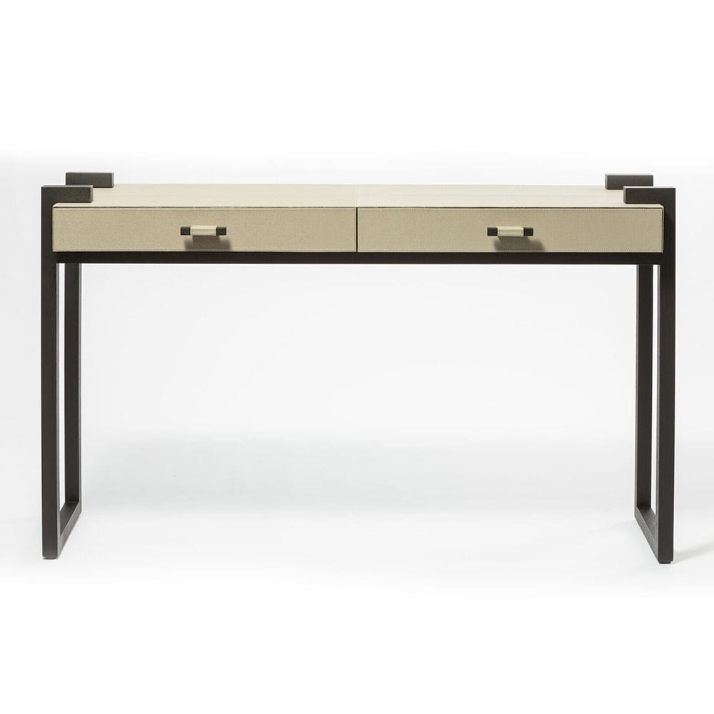 Eccotrading Design London Living Linea Nera Console French Grey Leather House of Isabella UK