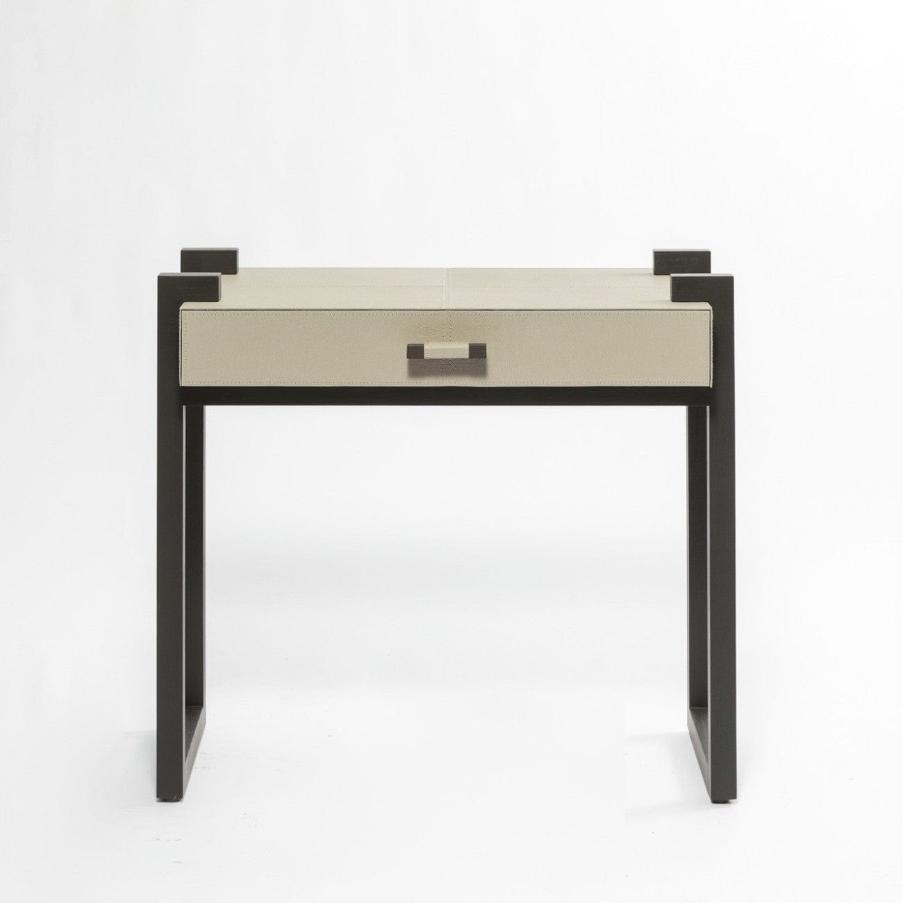 Eccotrading Design London Living Linea Nera Side Table French Grey Leather House of Isabella UK
