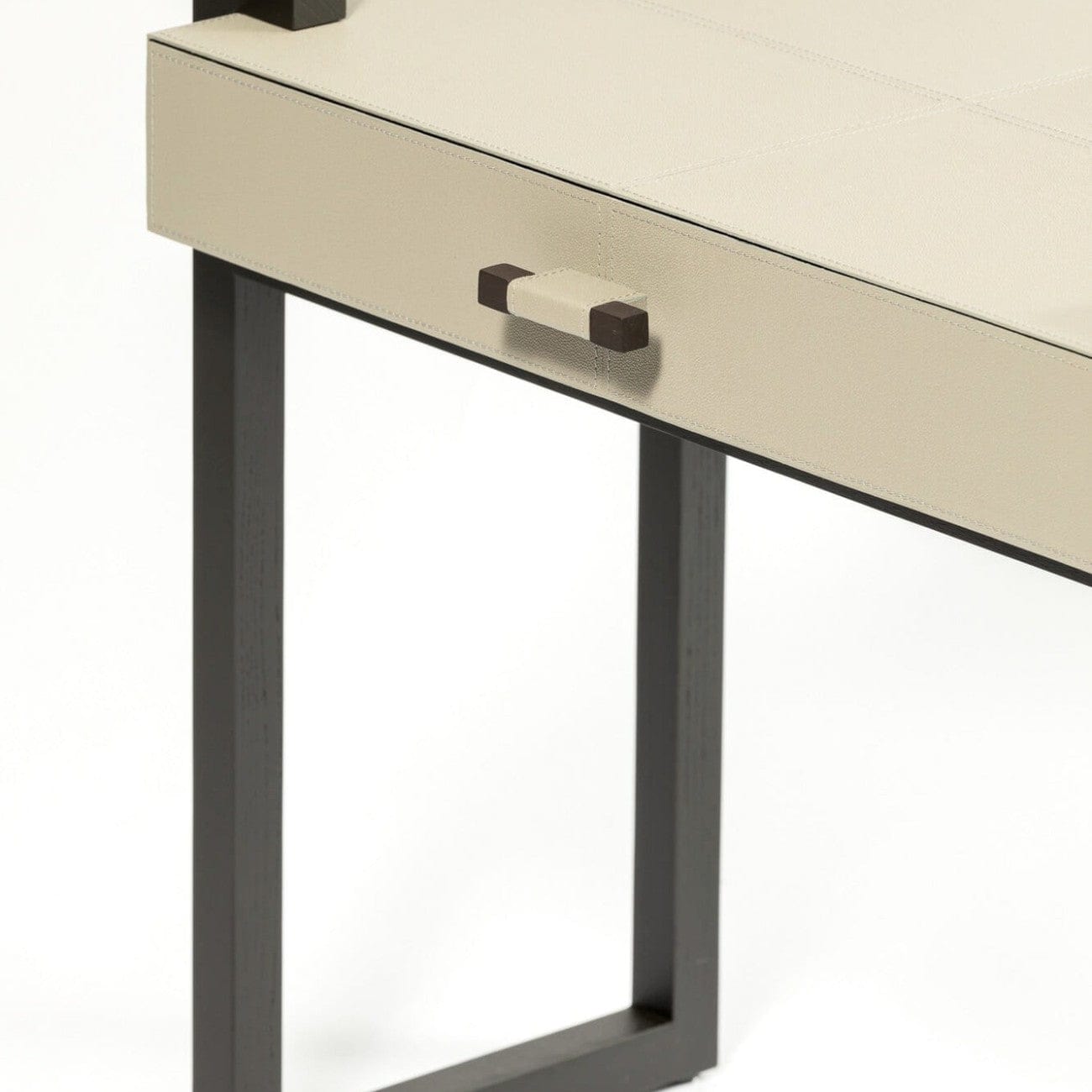 Eccotrading Design London Living Linea Nera Side Table French Grey Leather House of Isabella UK