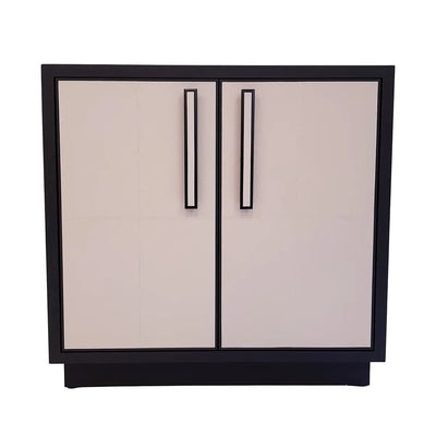 Eccotrading Design London Living Paragon Cabinet 2 Door Leather Pumice House of Isabella UK