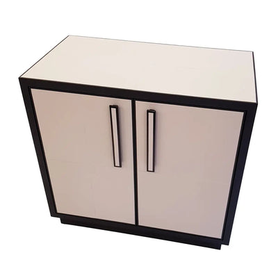 Eccotrading Design London Living Paragon Cabinet 2 Door Leather Pumice House of Isabella UK
