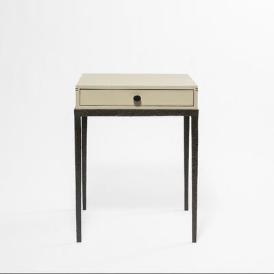 Eccotrading Design London Living Taper Side Table Bronze French Grey Leather House of Isabella UK