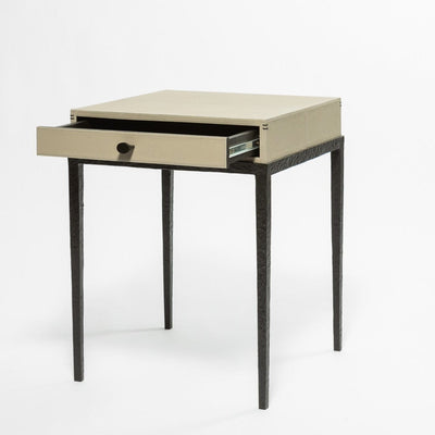 Eccotrading Design London Living Taper Side Table Bronze French Grey Leather House of Isabella UK