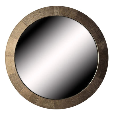 Eccotrading Design London Mirrors Round Mirror Embossed Bronze Leather House of Isabella UK