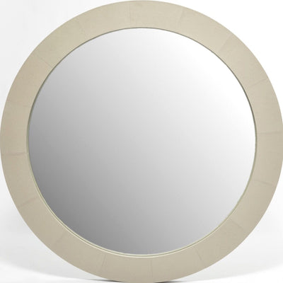 Eccotrading Design London Mirrors Round Mirror French Grey Leather House of Isabella UK