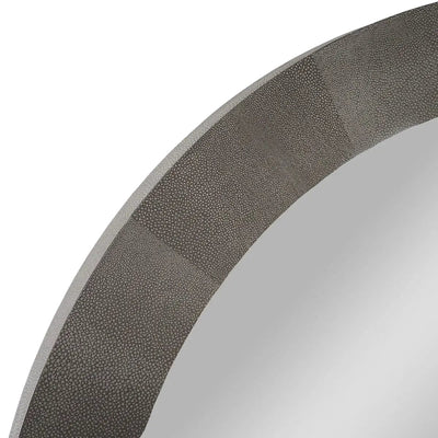 Eccotrading Design London Mirrors Round Mirror Grey Shagreen Leather House of Isabella UK