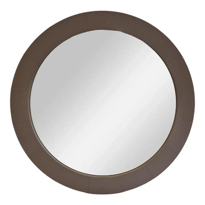 Eccotrading Design London Mirrors Round Mirror Putty Leather House of Isabella UK