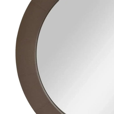 Eccotrading Design London Mirrors Round Mirror Putty Leather House of Isabella UK