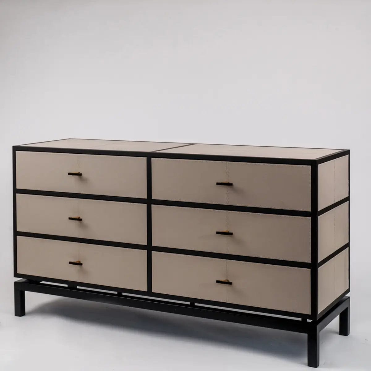 Eccotrading Design London Sleeping Bertie 6 Drawer Chest Pumice Leather House of Isabella UK