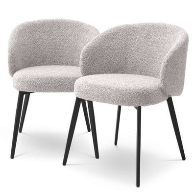 Eichholtz Dining Dining Chair Lloyd with arm set of 2 Bouclé grey House of Isabella UK