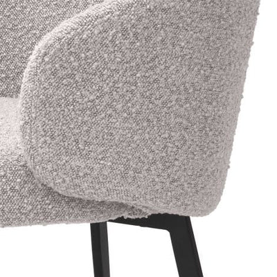 Eichholtz Dining Dining Chair Lloyd with arm set of 2 Bouclé grey House of Isabella UK