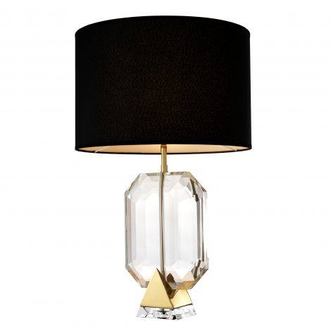 Eichholtz Lighting Table Lamp Emerald Gold Black Shade (OUTLET) House of Isabella UK