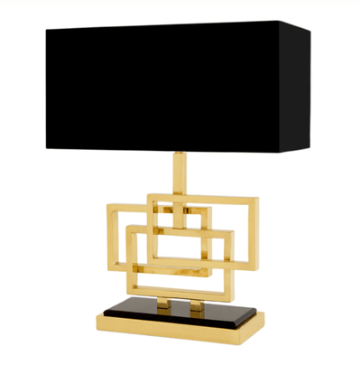 Eichholtz Lighting Table Lamp Windolf - Brass Black Shade House of Isabella UK