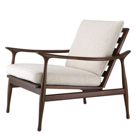 Eichholtz Living Chair Manzo Classic brown finish | bouclé cream House of Isabella UK
