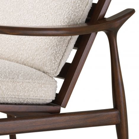 Eichholtz Living Chair Manzo Classic brown finish | bouclé cream House of Isabella UK