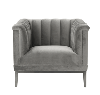 Eichholtz Living Chair Raffles - Roche Porpoise Grey Velvet House of Isabella UK