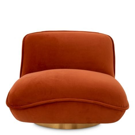 Eichholtz Living Swivel Chair Relax Savona orange velvet House of Isabella UK
