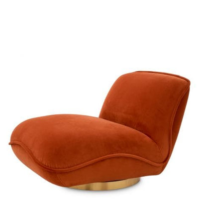 Eichholtz Living Swivel Chair Relax Savona orange velvet House of Isabella UK