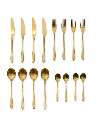Garden Trading Accessories 16 Piece Set of Cutlery in Brass House of Isabella UK