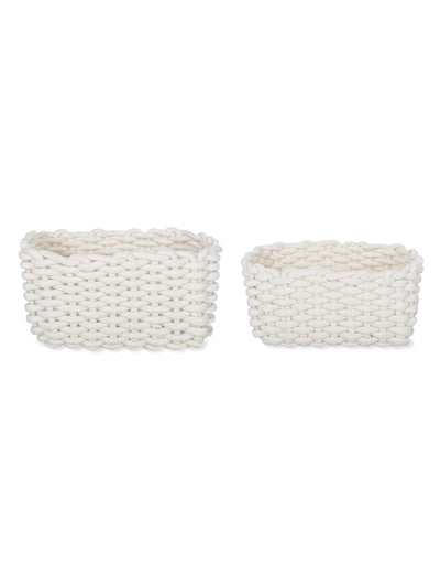 Garden Trading Accessories Set of 2 Chesil Rectangular Baskets - Warm White House of Isabella UK