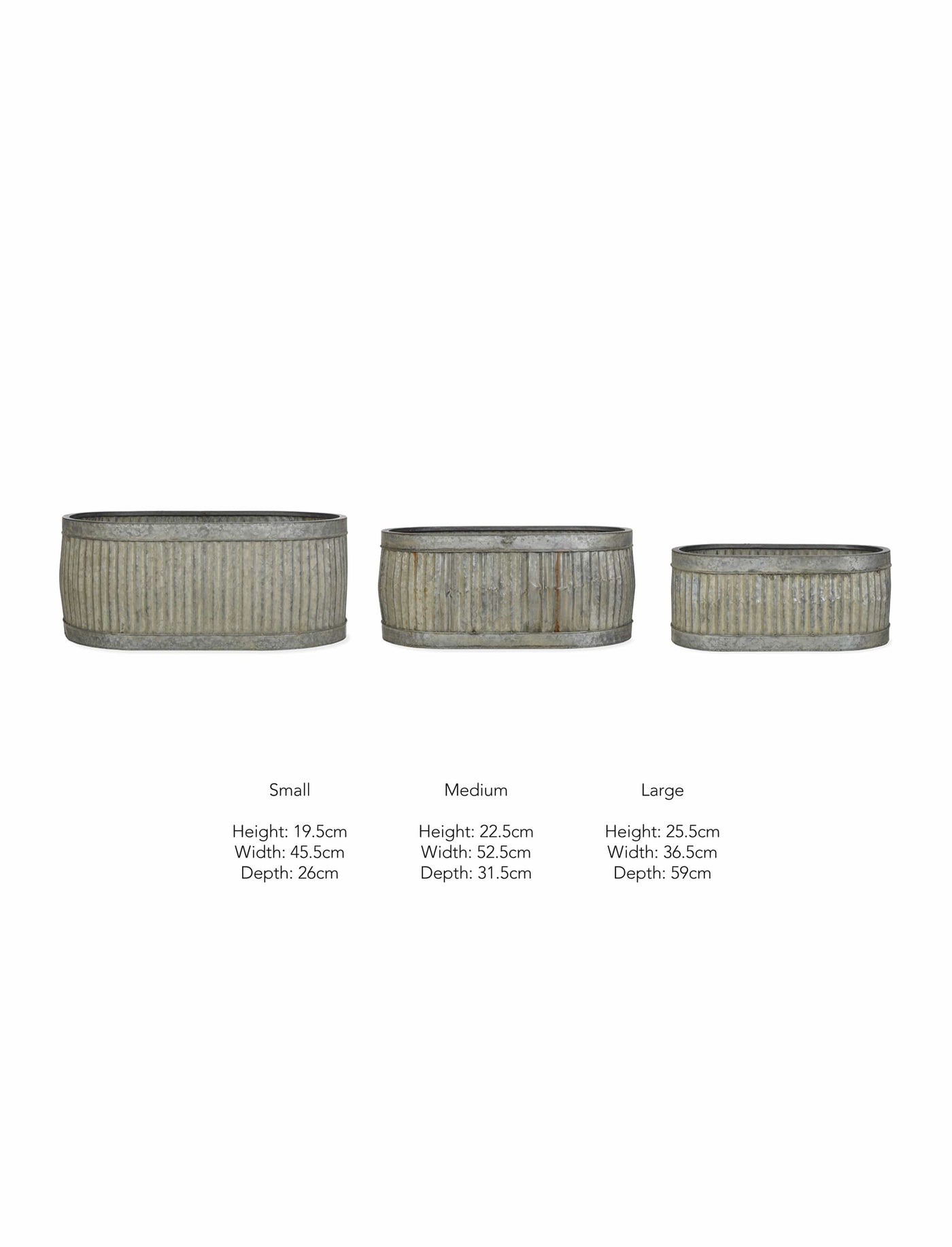 Garden Trading Accessories Set of 3 Oval Vence Troughs House of Isabella UK