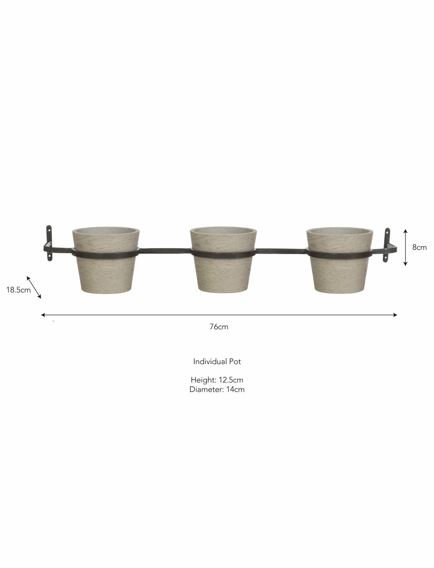 Garden Trading Accessories Triple Stratton Wall Pots and Farringdon Holder - Stone House of Isabella UK