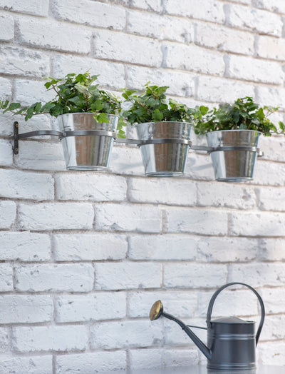 Garden Trading Accessories Triple Winson Wall Pots and Farringdon Holder - Silver House of Isabella UK